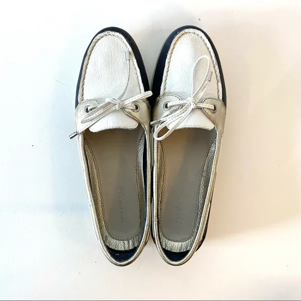 Sperry Top-Sider Montauk Navy, Silver & White Boat Shoes - Image 5