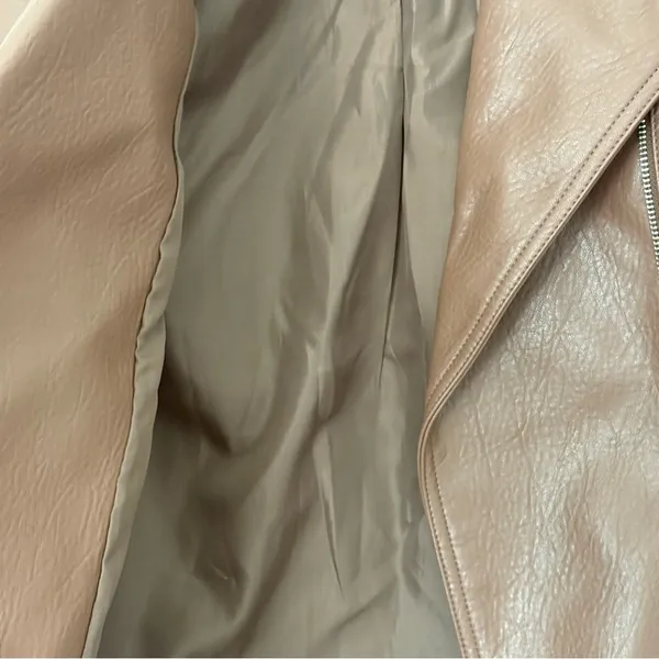 Old Navy Brown Leather Jacket Asymmetrical Zipper Moto Style - Image 8