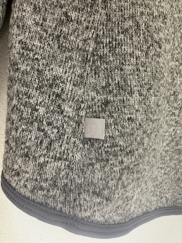 Lululemon Fleece & Thank You Pullover Heathered White / Battleship 6 - Image 3