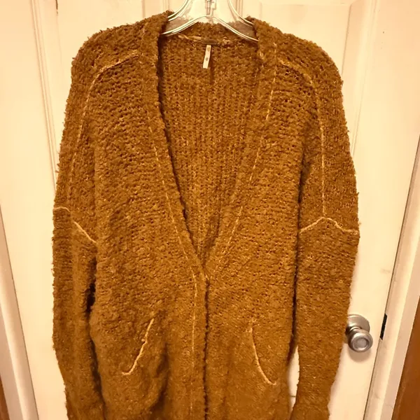 Free People Boucle Oversized Cardigan Sweater - Image 5