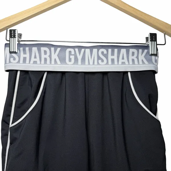Gymshark Recess Joggers Womens XS Black White Piping Pockets Stretch GLBT5105 - Image 10
