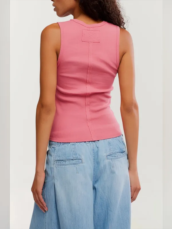 NWOT Free People We The Free Neria Tank - vintage rosey - rose pink - medium - Image 4