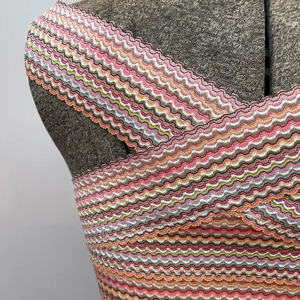 💥Hobie Crisscross Halter Bikini Top Multicolor Chevron Stripe Knit Size S💛 - Image 4