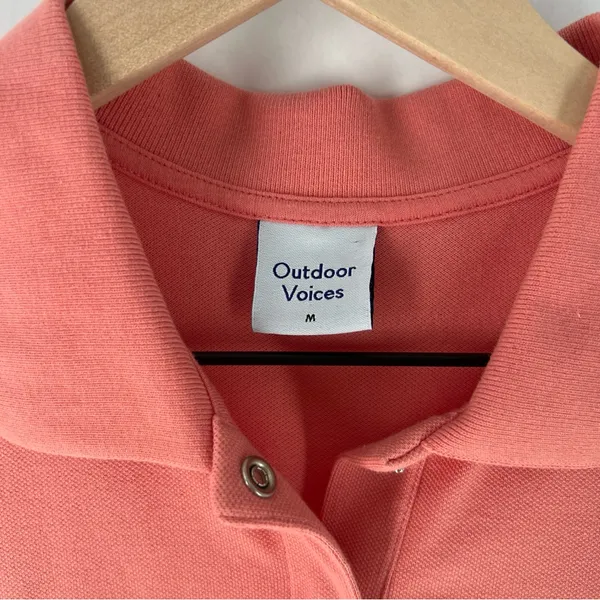 Outdoor Voices Coral Stretch Cotton Short Sleeve Pleated Mini Polo‎ Tennis Dress - Image 3