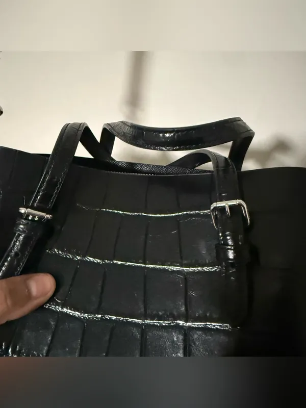 COACH Black Croc Embossed Mollie Tote Bag 25 - Image 13