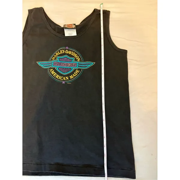 Vintage Harley Davidson Tank Top USA Made Charlotte NC Small 90s - Image 9