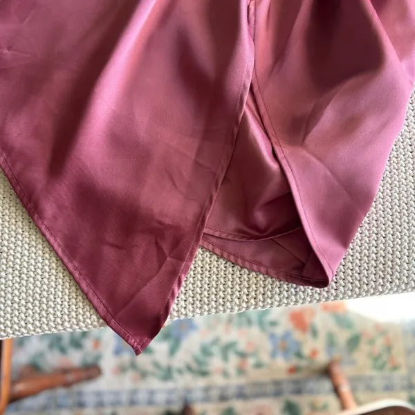 Lulus Always Celebrating Mauve Pink Satin Off-the-Shoulder Mini Dress Size M - Image 5