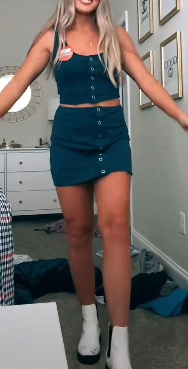 Miss Behavin Navy Two Piece Button Set - Image 2