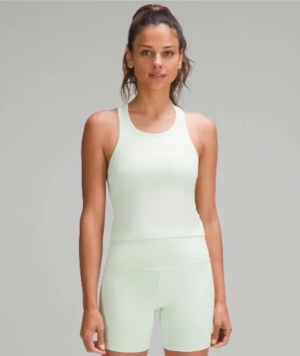 Lululemon Ebb To Street Cropped Racerback Tank Top Kohlrabi Green - Image 5