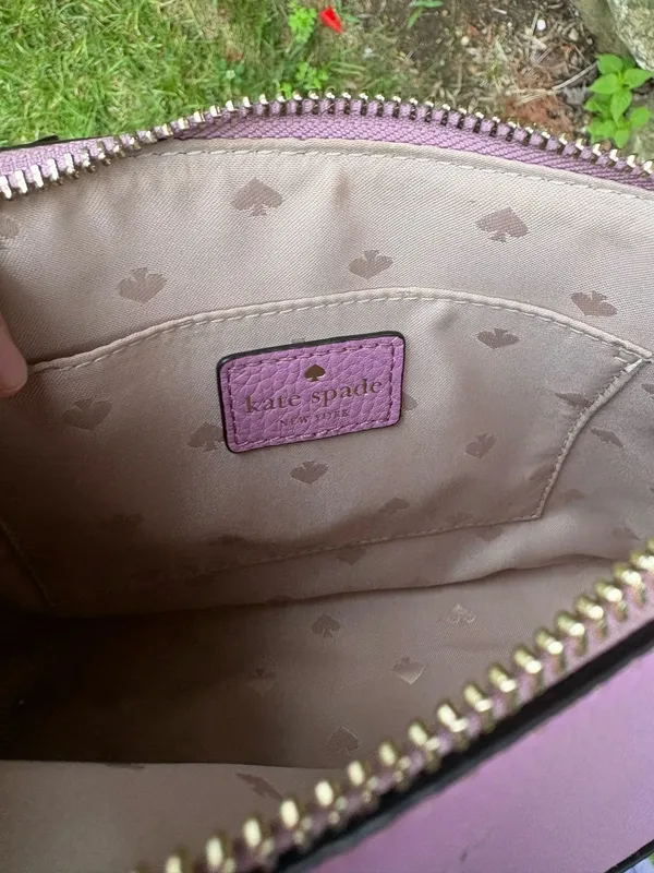 kate spade Lavender Pebbled Leather Dome Crossbody with Gold Hardware - Image 5