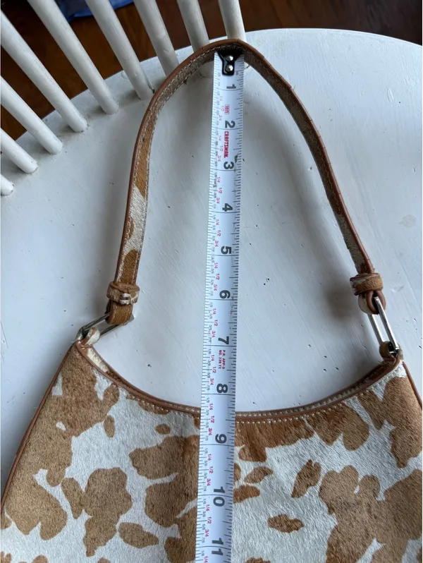 Urban Outfitters Brown and White Cow Print Shoulder Bag - Image 7