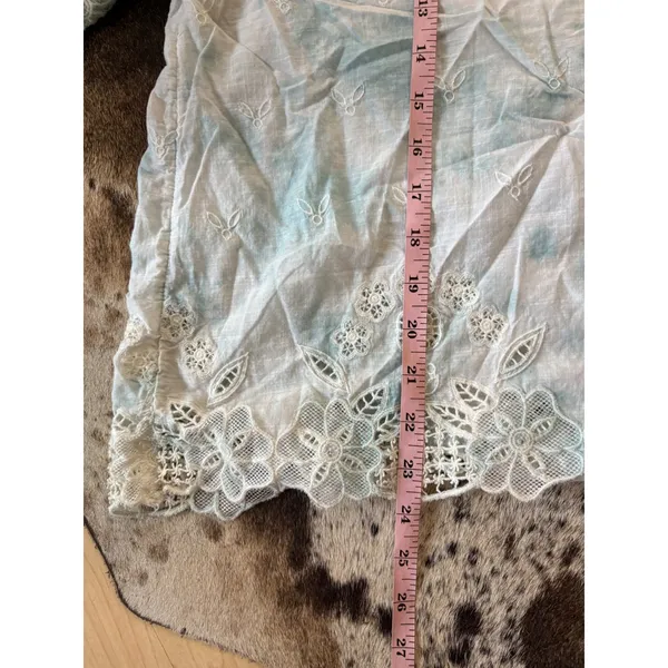 ANTHROPOLOGIE embroidered tie-dye blouse Size‎ Large - Image 7