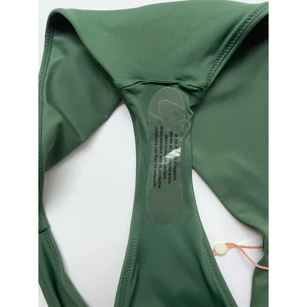 Quince Italian Low Rise Bikini Bottom Swim Palm Green Size Medium NEW - Image 6