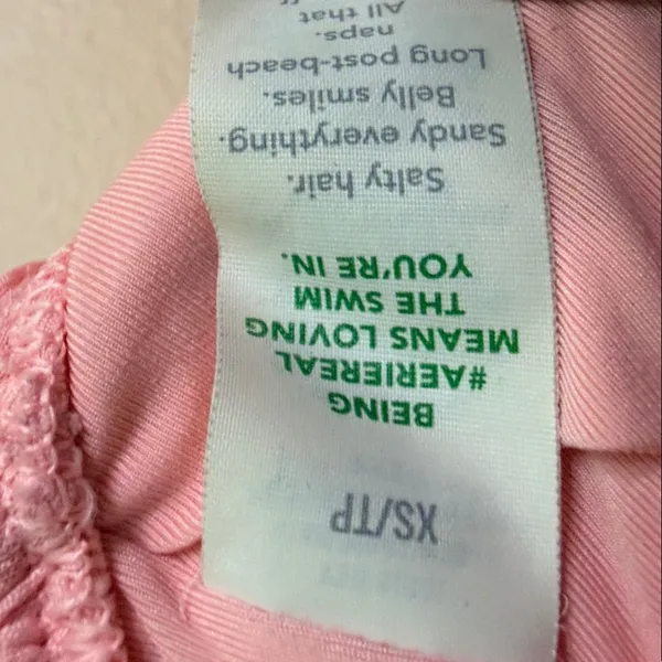 aerie Pink Ribbed Tie-Side Bikini Set - Image 3