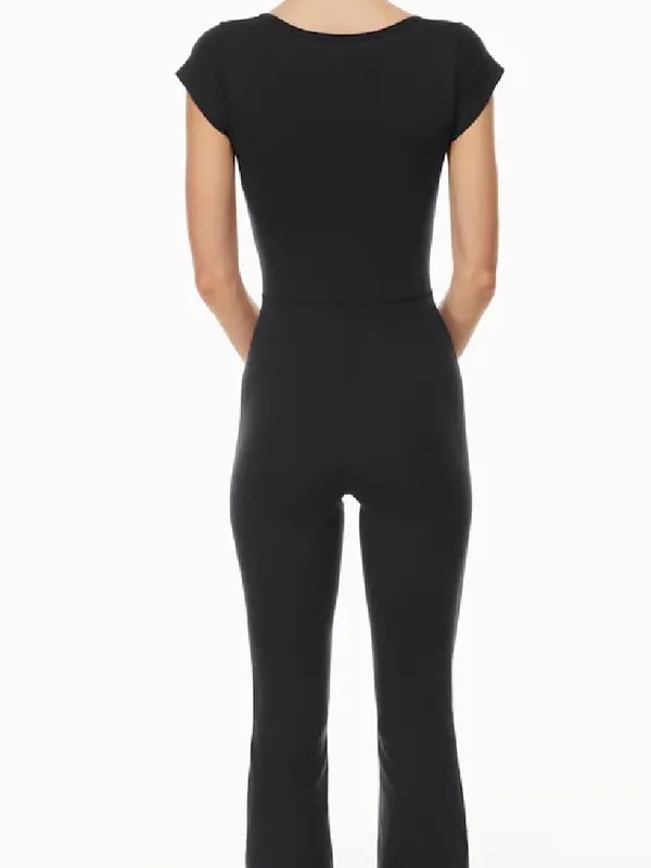 Aritzia Wilfred Theodora Flare Jumpsuit black sz M minimalist - Image 2