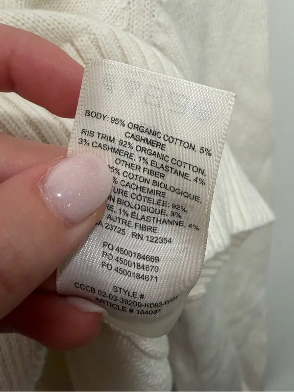 Sunday‎ Best Aritzia Cream Organic Cotton Cashmere Blend Hoodie Size Small - Image 3