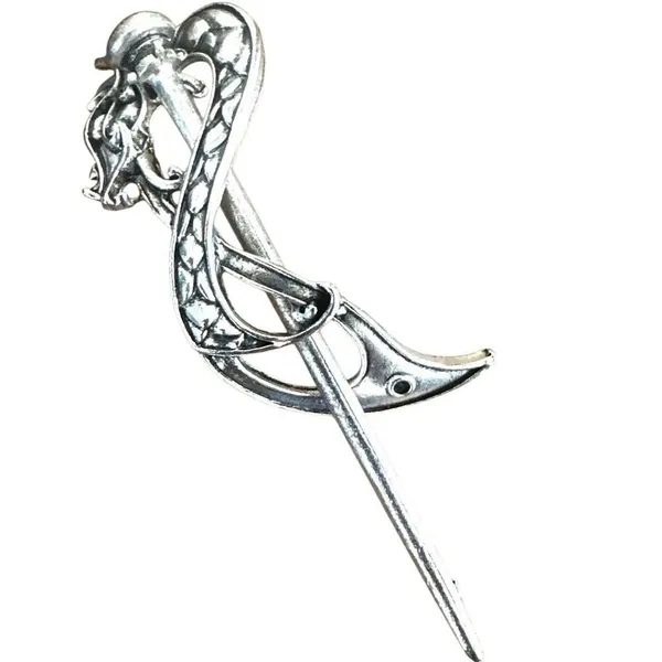 Celtic Dragon Silver-Tone Hair Pin - Image 4