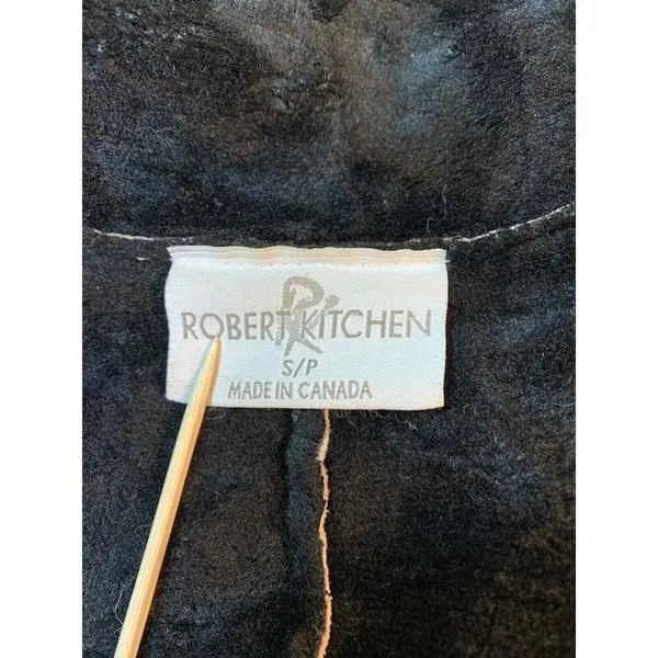 Robert Kitchen Suede Jacket Women's‎ Small Canada Coat Faux Fur Cream Trees - Image 3