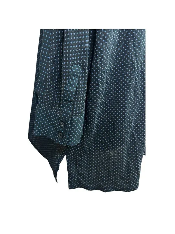 Ann Taylor LOFT Black Blue Polka Dot 3/4 Sleeves Blouse Pullover Sz M Career - Image 6