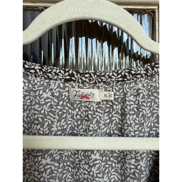Faherty Womens Floral Print Long Sleeve Smocked Waist V Neck Mini‎ Dress Size XL - Image 2