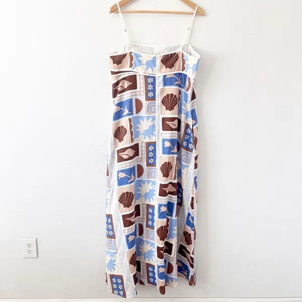 Sabo Skirt Georgia Solis Linen Blend Blue Resortwear Vacation Coastal Maxi Dress - Image 6