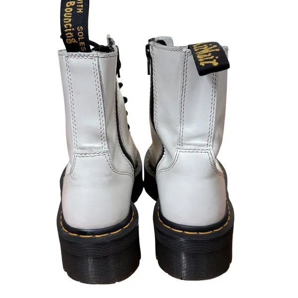 Dr. Martens‎ Jadon Platform Boots Polished Smooth Leather White Women's size 8 - Image 5