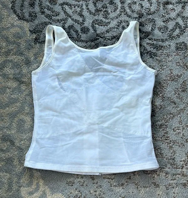 Vintage Mesh Corset Top White XL - Image 2