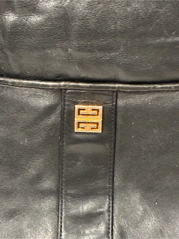Givenchy Paris Black Soft Genuine Leather Clutch Purse Pouch Gold Hardware - Image 4