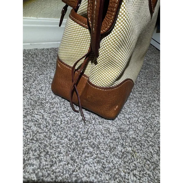 Dooney &‎ Bourke Brown Tweed Purse With Leather Accents - Image 14