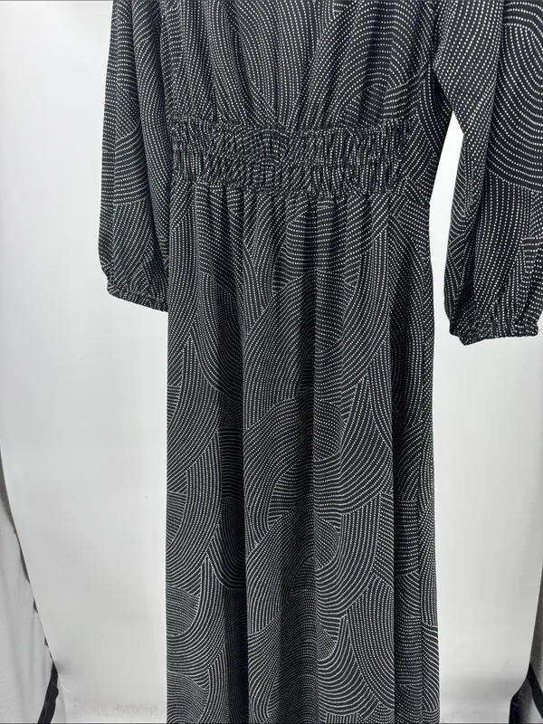 Madewell Geo Dot Print Balloon Sleeve Georgette Midi Dress M Whimsigoth feminine flowy - Image 12