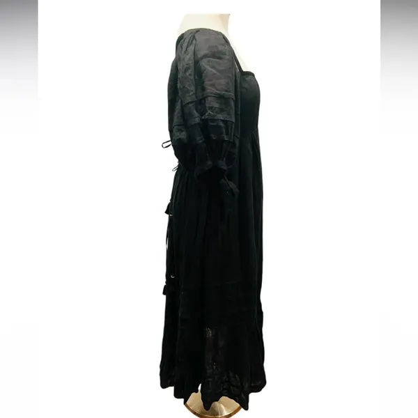 Free People Lets Be Friends Midi Black Dress Size Medium - Image 6