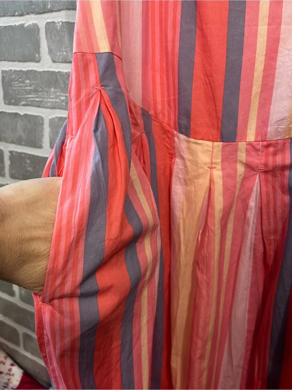 Free People Primavera Stripe Midi‎ Dress Women’s size Medium Cottagecore Boho - Image 4