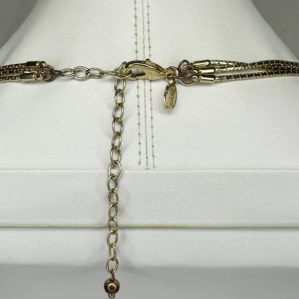 Chico's Layered Gold Tone Necklace Stone Cabochon Pendants ✨ - Image 10