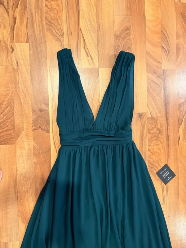 Lulu's Forest Green V-Neck Maxi Dress with High Slit - Image 7