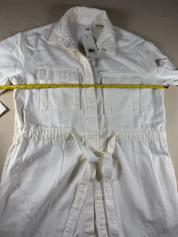Levi's L93808 Womens White Ainsley Denim Utility Dress Size Small (NWT) - Image 9