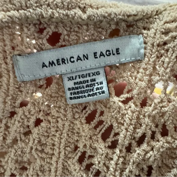 AE American Eagle Cropped Pointelle Crew‎ Neck Sweater XL - Image 7