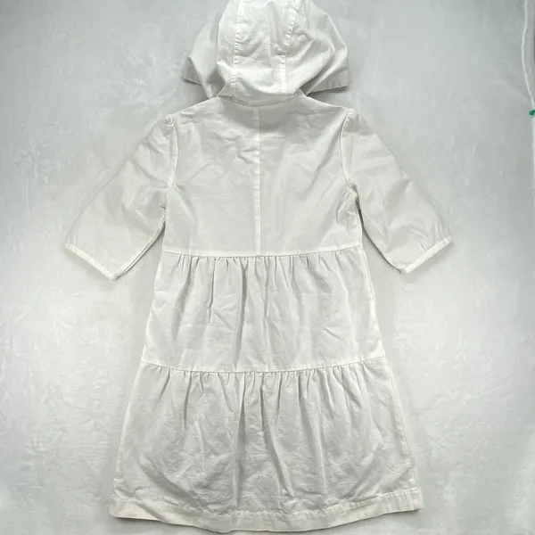 Tulle Hooded Trench Coat Floral Lined‎ Lightweight Jacket White XS - Image 8