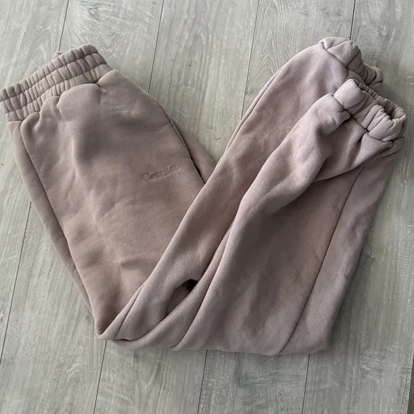 Soft Tan Fleece Joggers Comfort Size Medium Sweatpants - Image 6