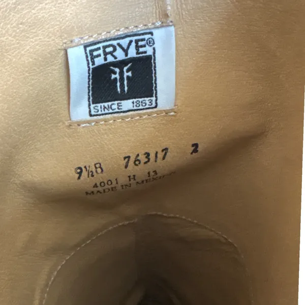 FRYE Women's Black Leather Tall Riding Boots Buckle Detail Side Zip 9.5‎ - Image 9