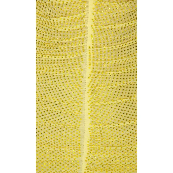 retrofete Marsann Ruched Bodycon Crystal Dress Buttercream Womens Size Medium - Image 6