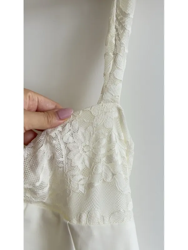 White Fox No You Hang Up Cream Lace Mini Dress M NWT Bodycon Party - Image 7