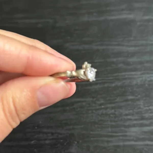Claddagh Silver Ring with Clear Stone - Image 4