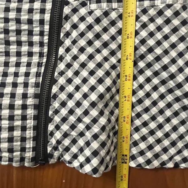 Isaac‎ Mizrahi Live Women's Black White Gingham Moto Blazer Jacket Size Large - Image 7