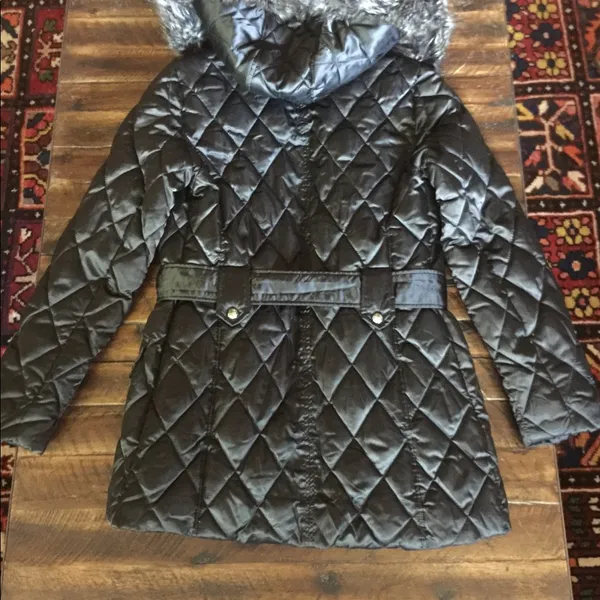 Black Puffer Jacket w/ Detachable Hood, EUC - Image 6