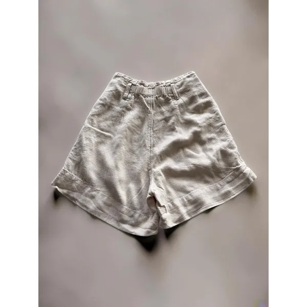 Abercrombie‎ & Fitch Linen Blend Pleated High Waist Shorts Oatmeal Beige XXS - Image 2