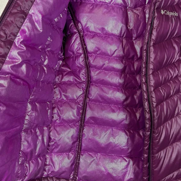 Columbia‎ Puffer Jacket Womens XS Duck Down Omni-Heat Ski Snow Gorpcore Purple - Image 8