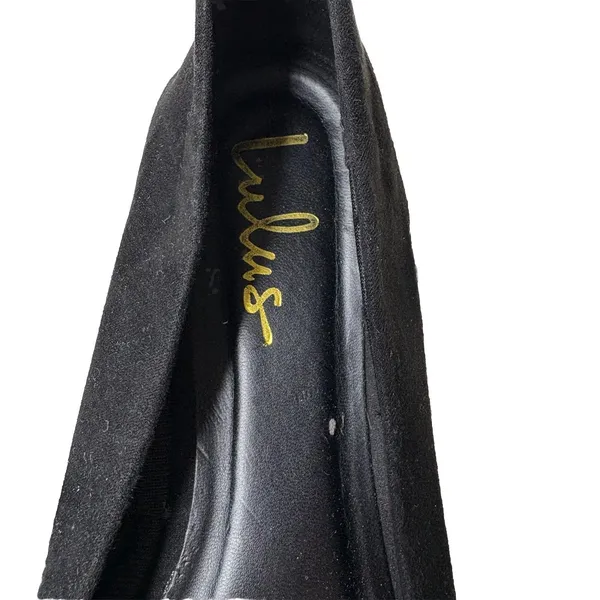 Lulu's Emmy Faux Suede Slip On Pointed Toe Flat Loafers Black Womens Size 9 - Image 2