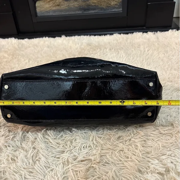 Kate Spade New York‎ Striped Patent Leather Tote Bag Black Cream - Image 4
