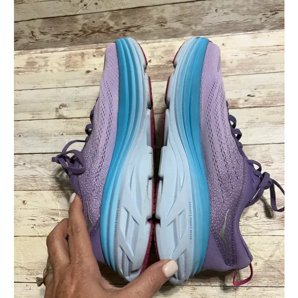 HOKA ONE ONE Bondi 8 Max Women's Size 9.5B Running Sneakers Shoes Purple Blue - Image 6