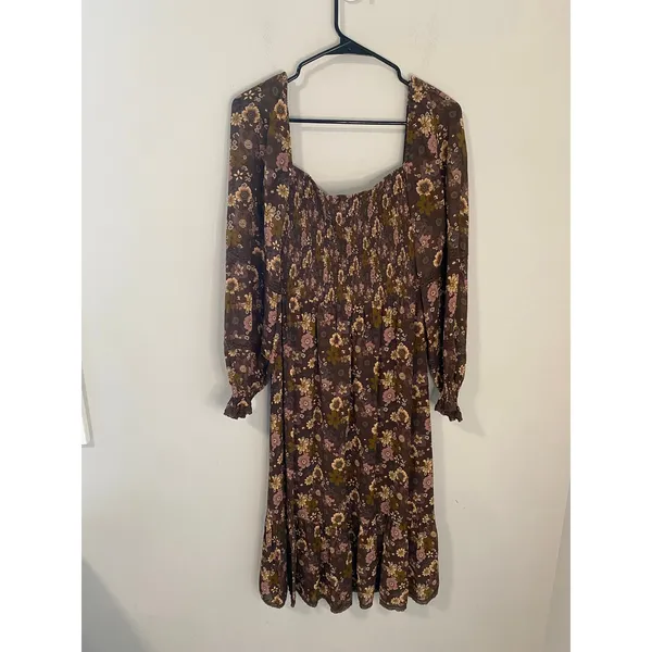 Wilfred Tempest Floral Smocked Mini Dress Size Medium - Image 2